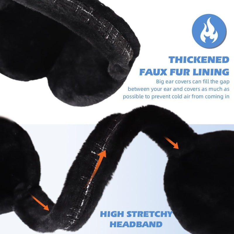 Peecabe Winter Women Earmuffs Faux Fur Girls Ear muffs Warm Unisex Kids Ear Covers Foldable Outdoor Boy Ear Warmers for Women - Image 3